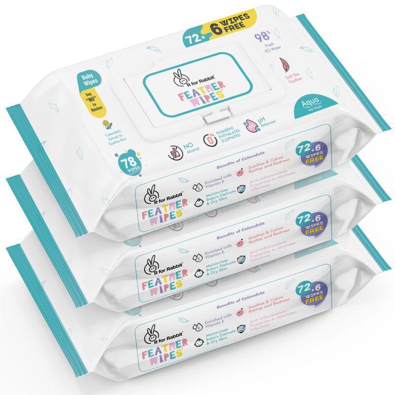 Feather Aqua Wipes - With Calendula Extract - Image 17