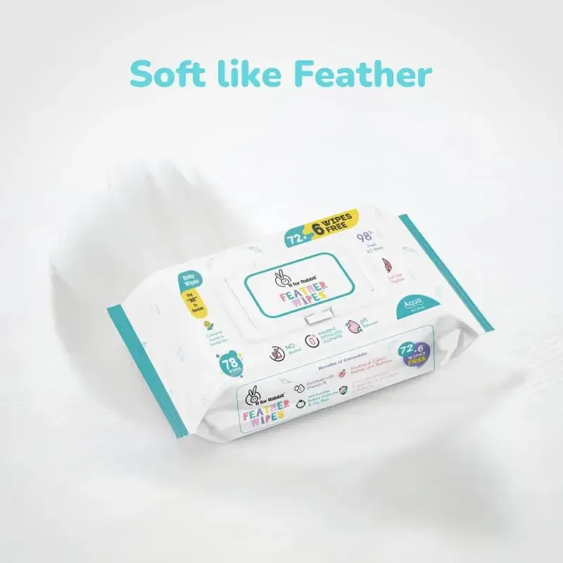 Feather Aqua Wipes - With Calendula Extract - Image 44