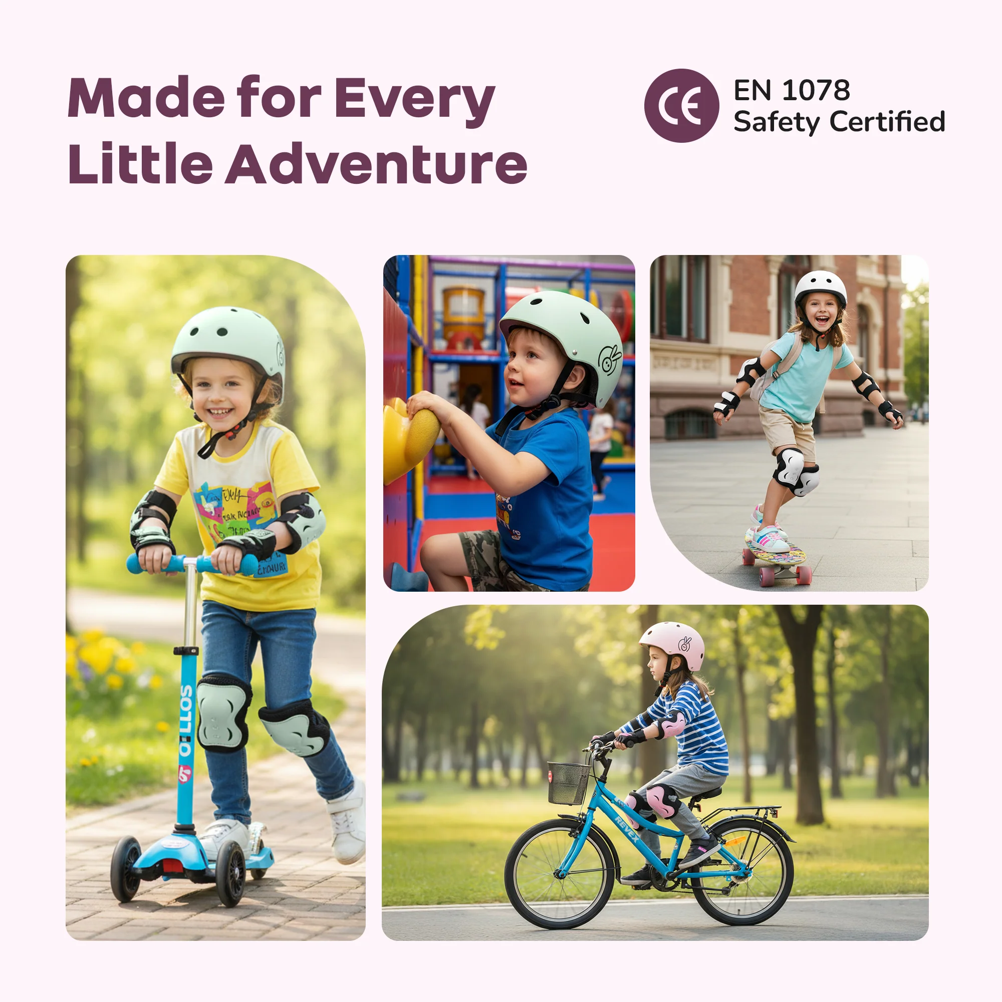 Safe Play Set Kids Helmet, Premium Kids Sports Safety Kit with Helmet & Protective Pads - Image 13