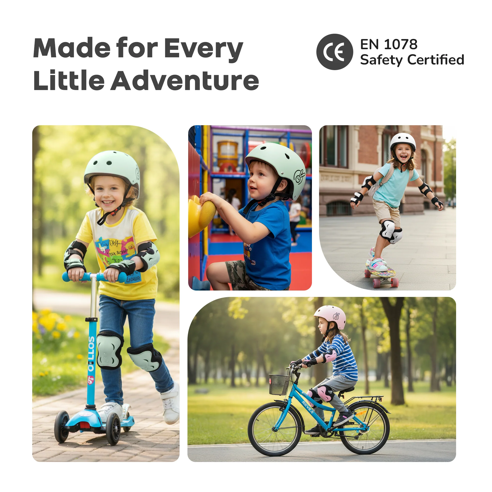 Safe Play Set Kids Helmet, Premium Kids Sports Safety Kit with Helmet & Protective Pads - Image 20