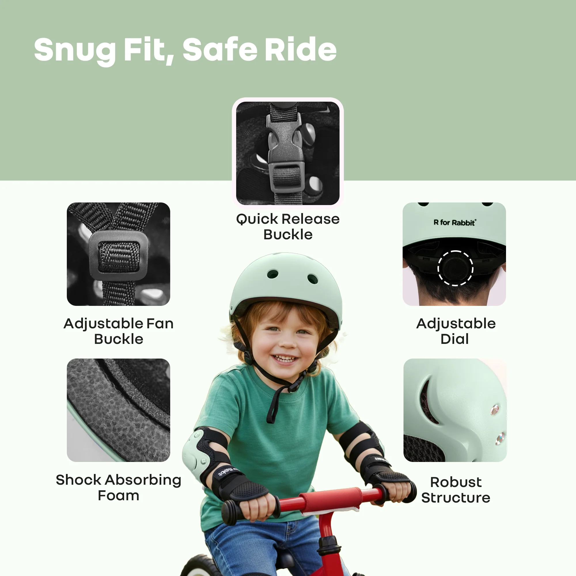 Safe Play Set Kids Helmet, Premium Kids Sports Safety Kit with Helmet & Protective Pads - Image 5