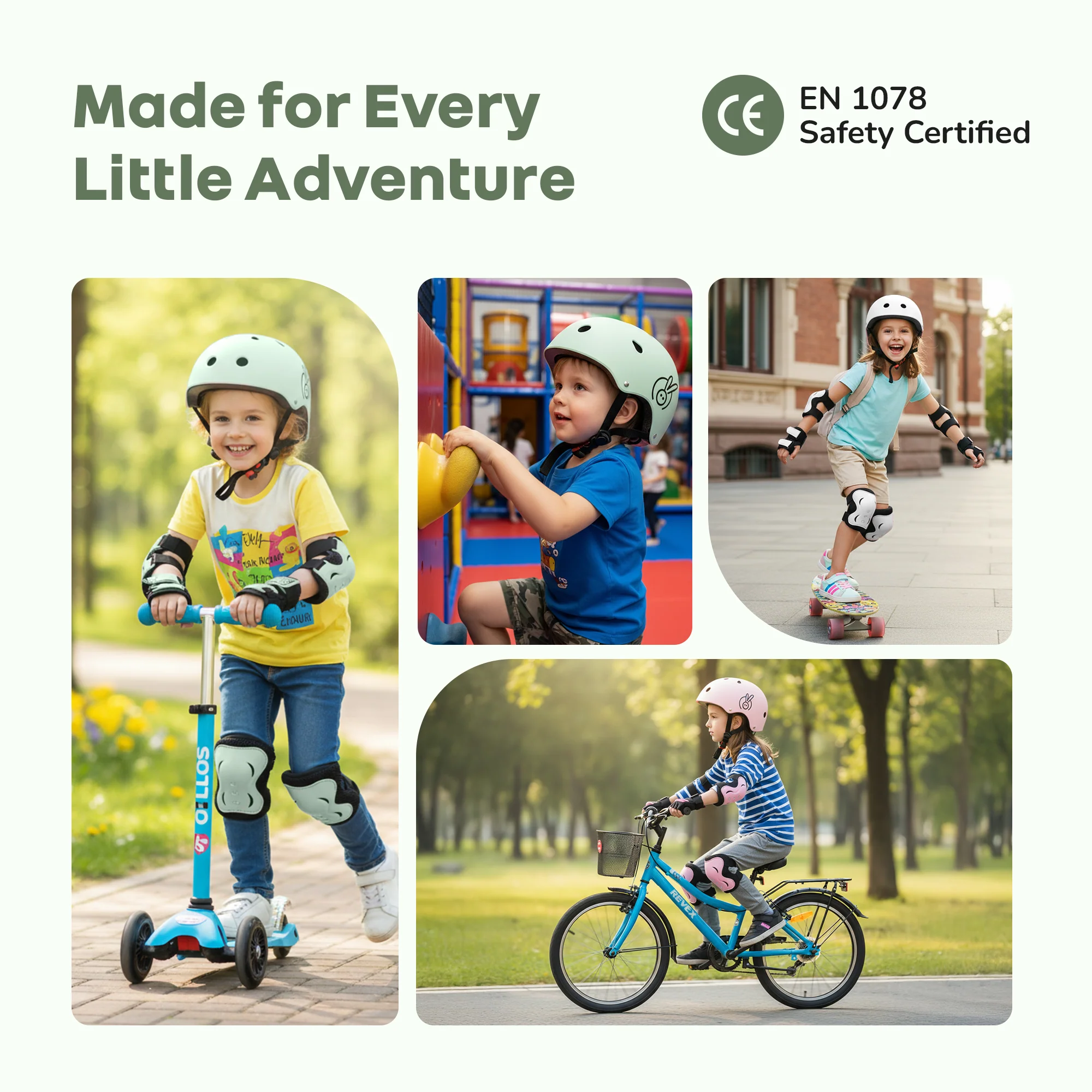 Safe Play Set Kids Helmet, Premium Kids Sports Safety Kit with Helmet & Protective Pads - Image 6