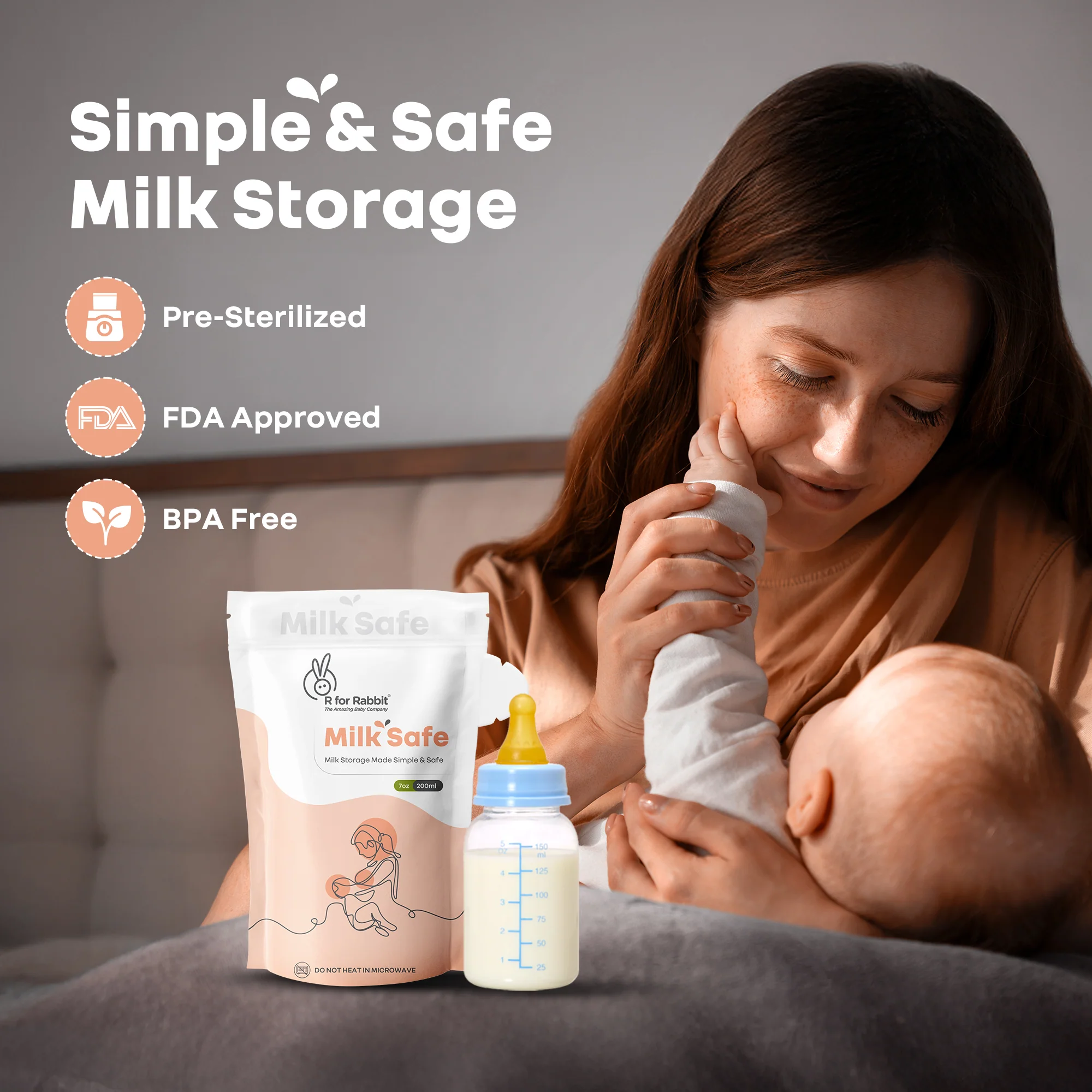 Milk Safe Breast Milk Storage Bags with Leakproof, BPA-Free, Temp Indicator (200ml x 30) - Image 5