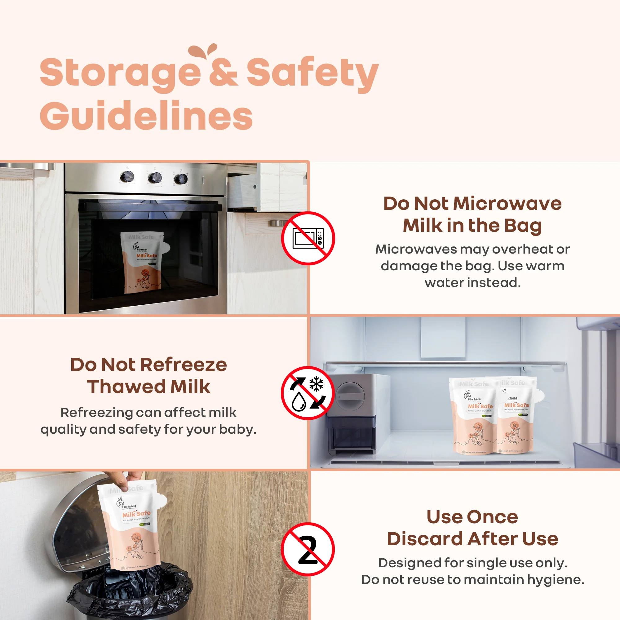Milk Safe Breast Milk Storage Bags with Leakproof, BPA-Free, Temp Indicator (200ml x 30) - Image 9