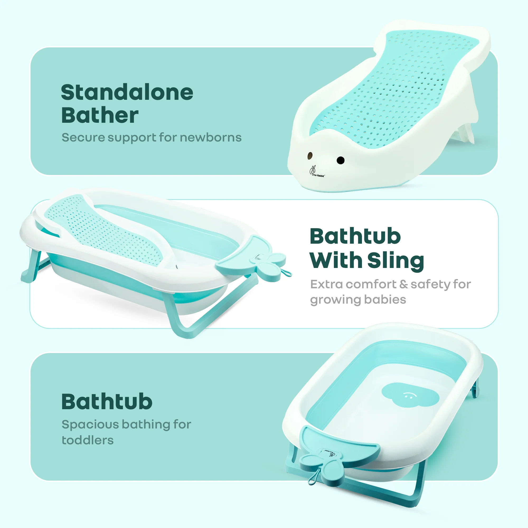 Bubble Double Bunny by R for Rabbit 3-in-1 Baby Bath Tub & Bather - Image 10