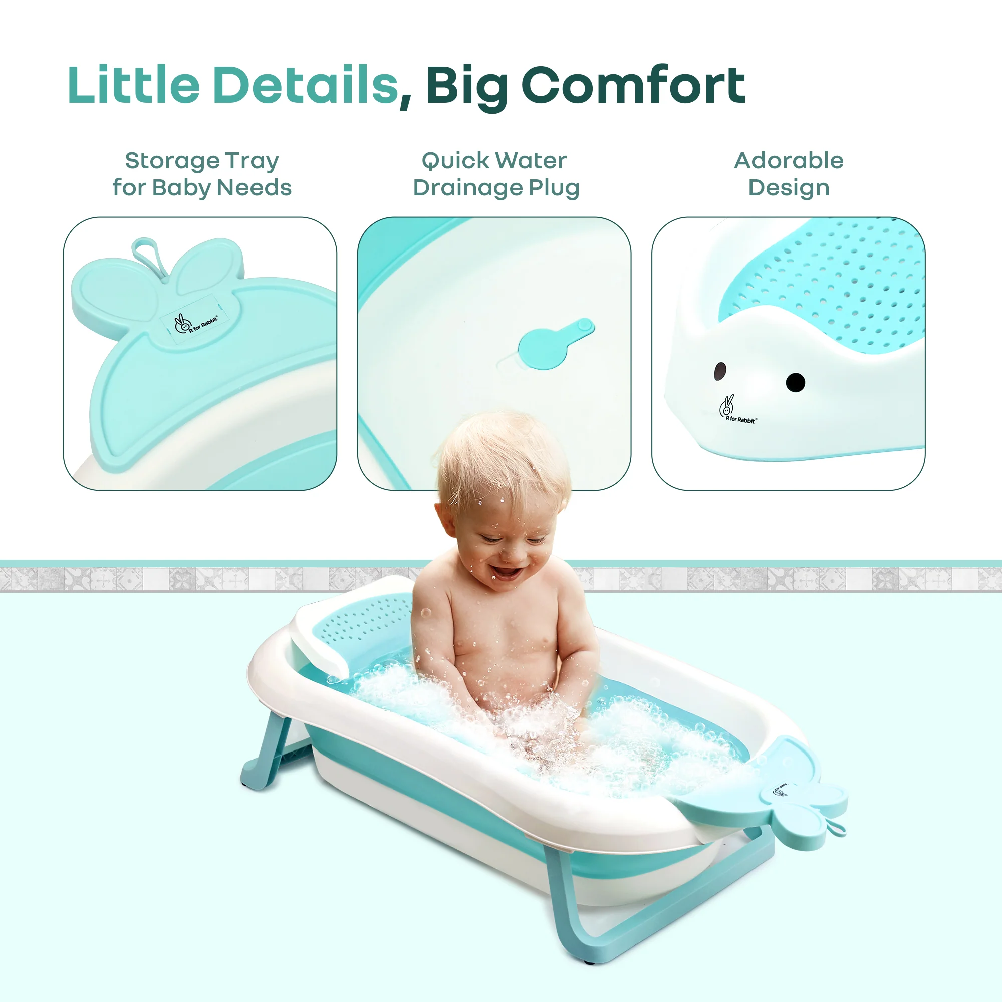 Bubble Double Bunny by R for Rabbit 3-in-1 Baby Bath Tub & Bather - Image 13