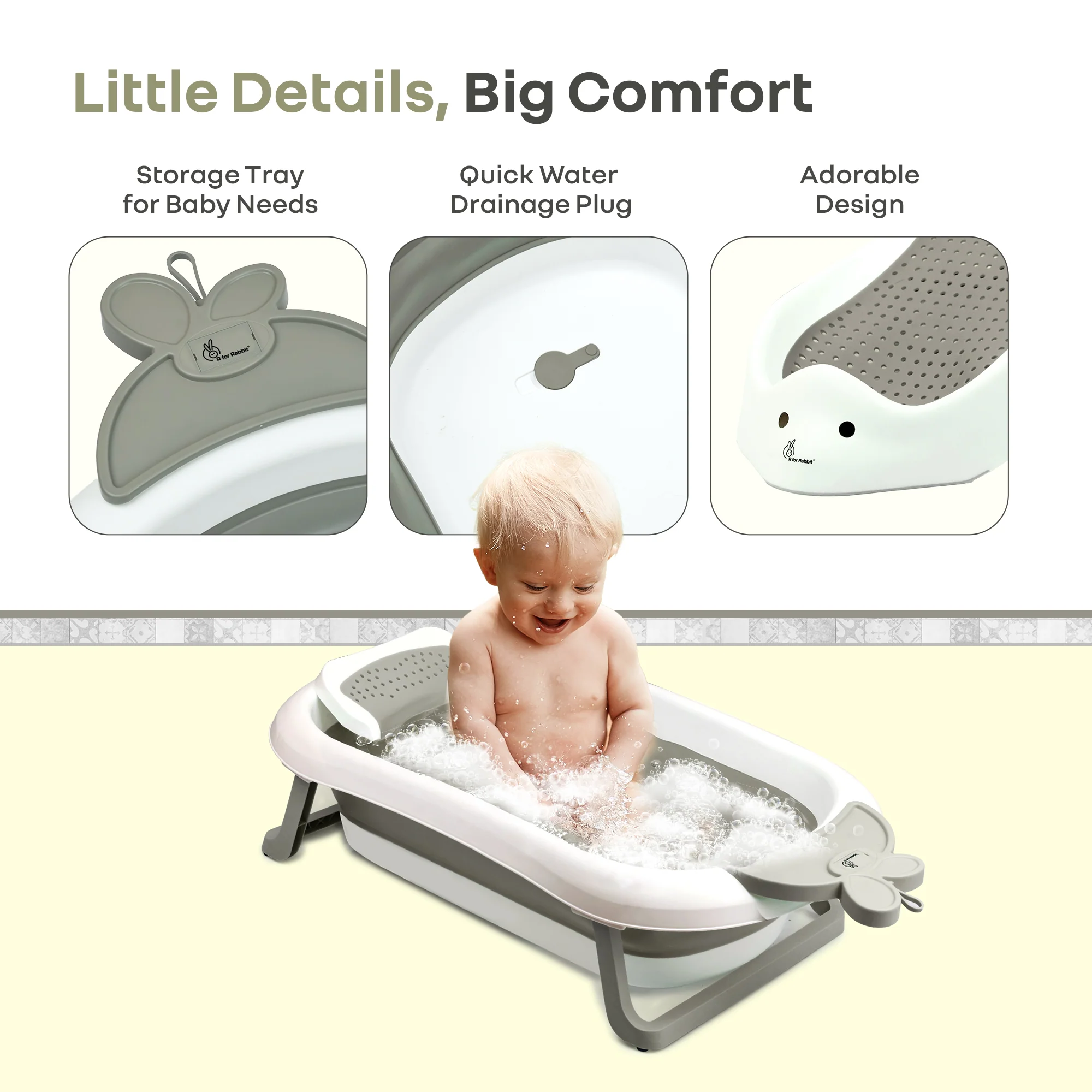 Bubble Double Bunny by R for Rabbit 3-in-1 Baby Bath Tub & Bather - Image 5