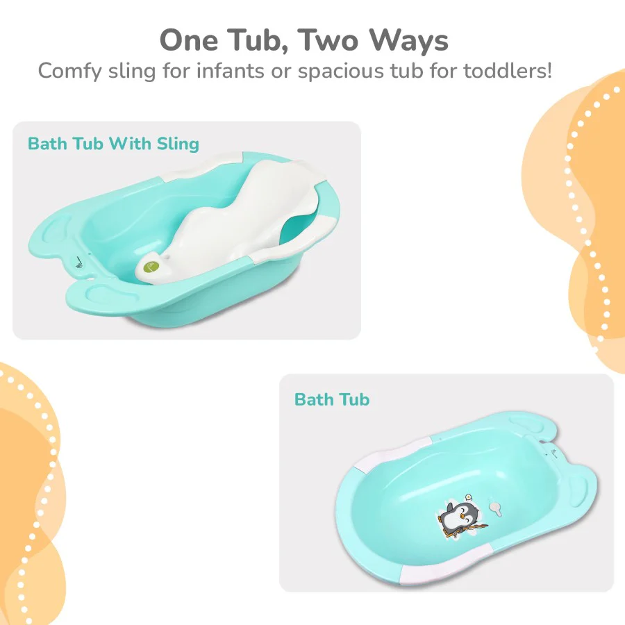 Bubble Double Snowy: 2-in-1 Baby Bath Tub with Ergonomic Sling - Image 10