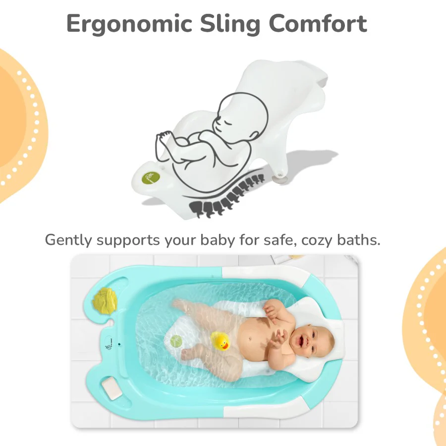 Bubble Double Snowy: 2-in-1 Baby Bath Tub with Ergonomic Sling - Image 11