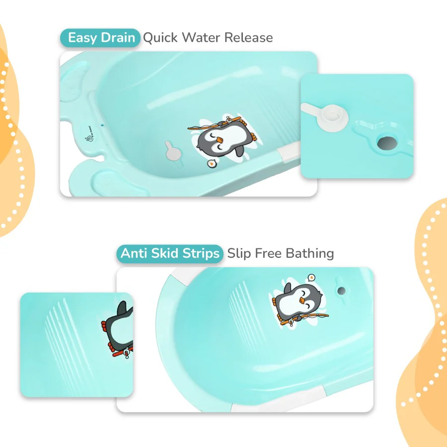 Bubble Double Snowy: 2-in-1 Baby Bath Tub with Ergonomic Sling - Image 12