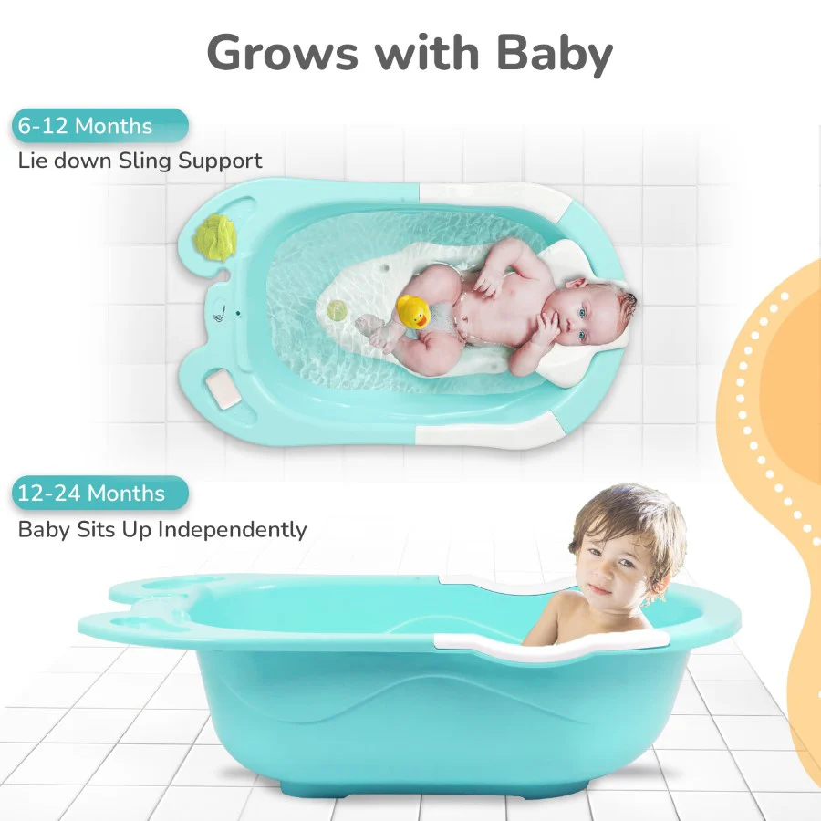 Bubble Double Snowy: 2-in-1 Baby Bath Tub with Ergonomic Sling - Image 13