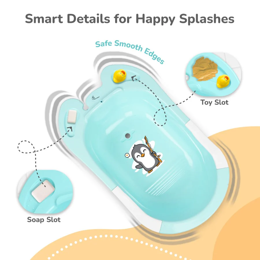 Bubble Double Snowy: 2-in-1 Baby Bath Tub with Ergonomic Sling - Image 14