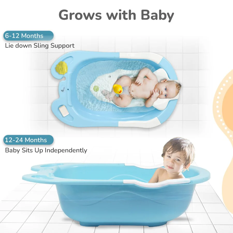 Bubble Double Snowy: 2-in-1 Baby Bath Tub with Ergonomic Sling - Image 5