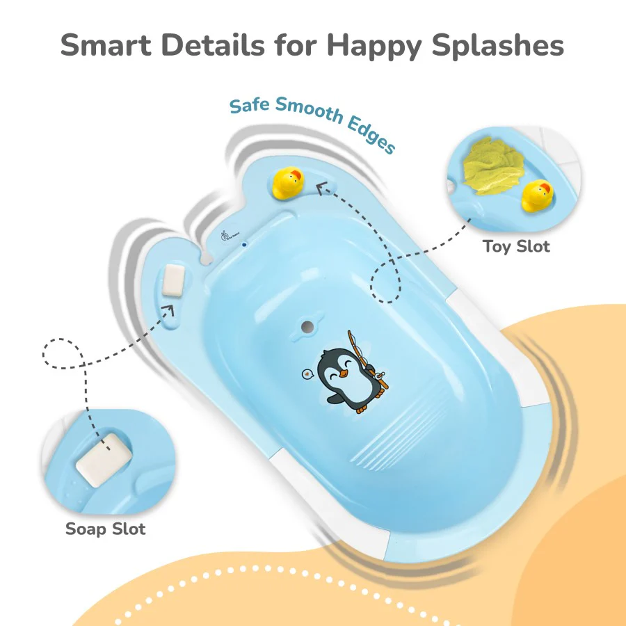 Bubble Double Snowy: 2-in-1 Baby Bath Tub with Ergonomic Sling - Image 6
