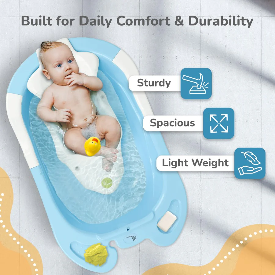 Bubble Double Snowy: 2-in-1 Baby Bath Tub with Ergonomic Sling - Image 7