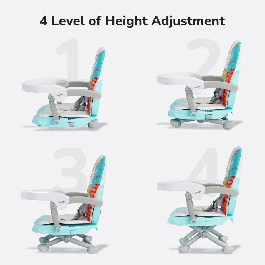 Candy Pop Booster Chair - 4 Level Height Adjustment, Light Weight, Travel Friendly - Aqua Blue - Image 4