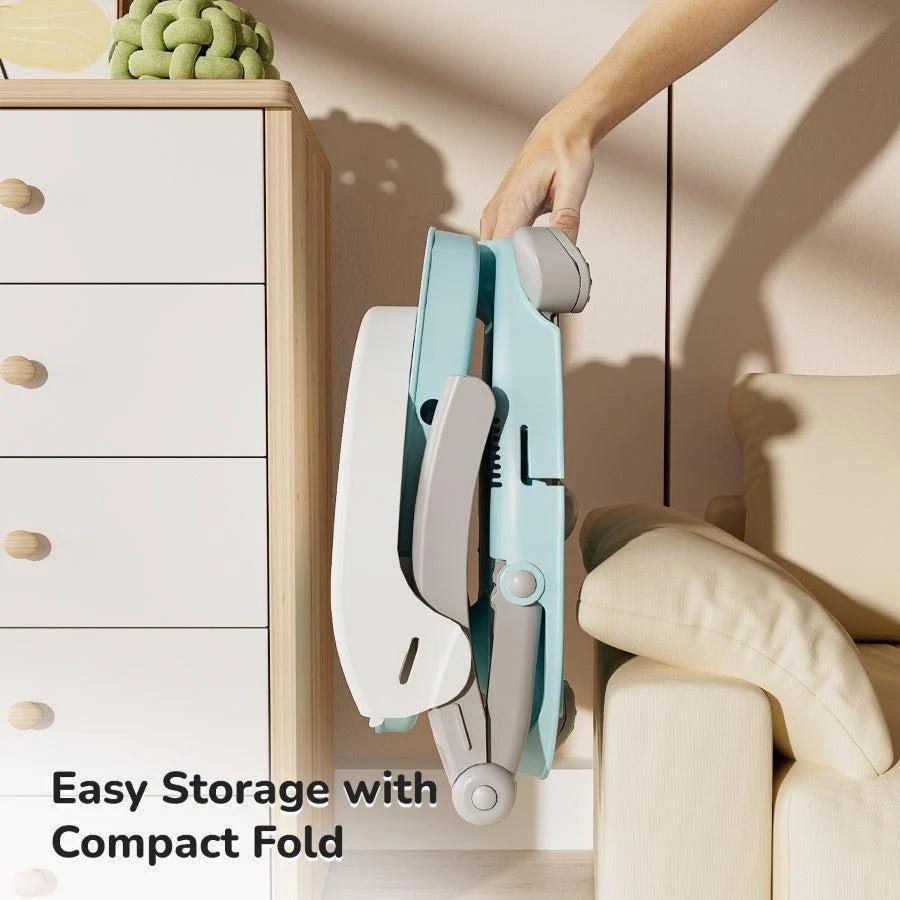 Candy Pop Booster Chair - 4 Level Height Adjustment, Light Weight, Travel Friendly - Aqua Blue - Image 5