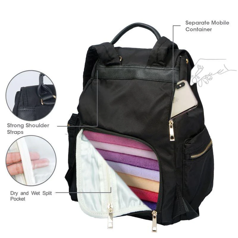 Caramello Bliss Diaper Bag With Personalized Name Tag - Image 19