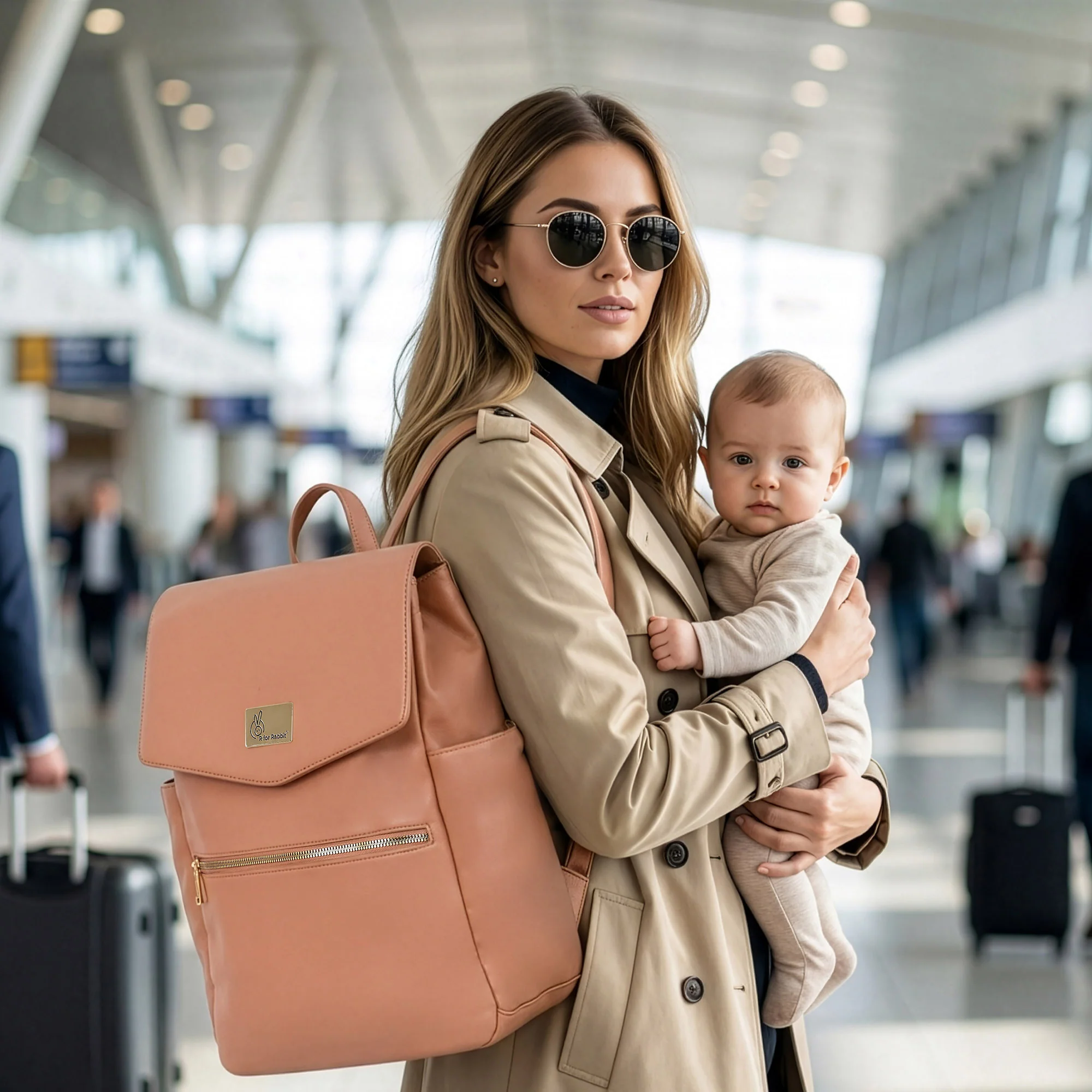 Caramello Bold Arise Diaper Bag, Premium Vegan Leather, 22L Multi-Compartment Laptop Friendly Bag