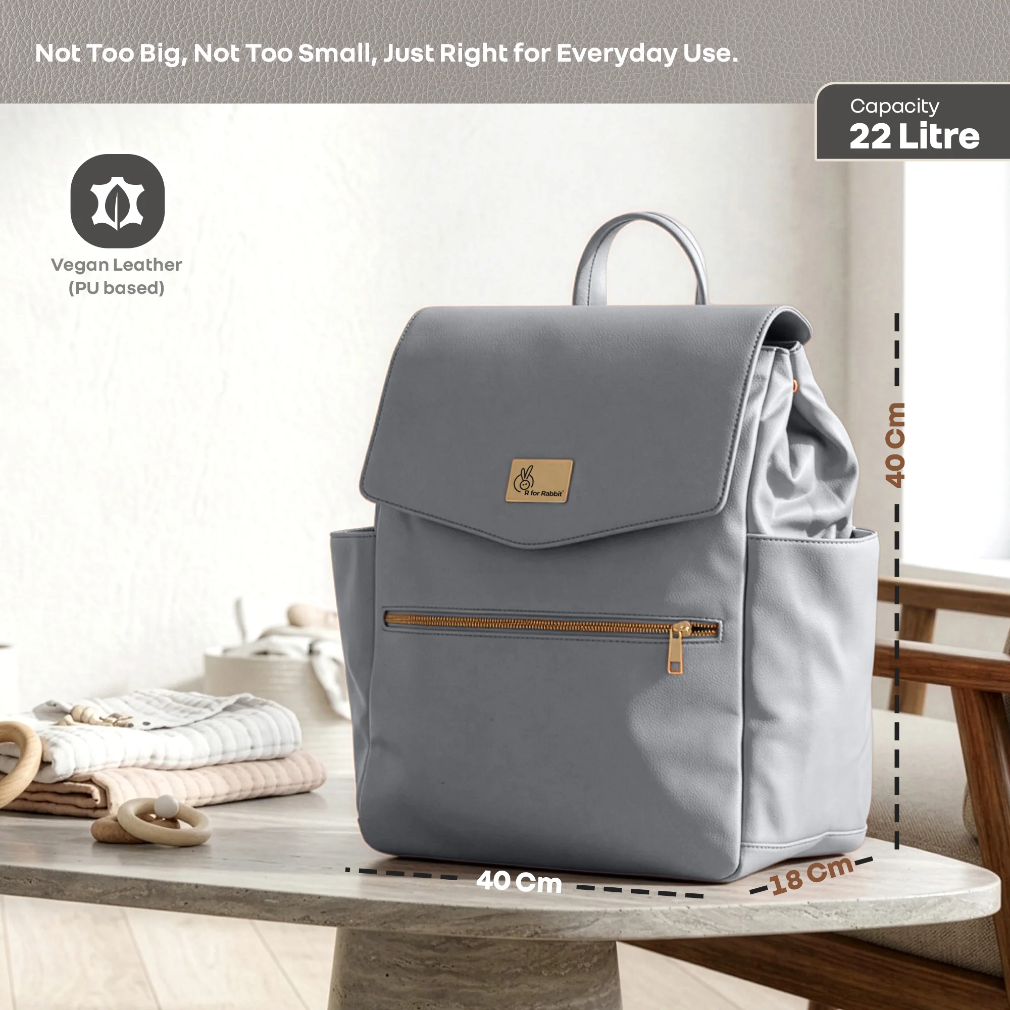 Caramello Bold Arise Diaper Bag, Premium Vegan Leather, 22L Multi-Compartment Laptop Friendly Bag - Image 18