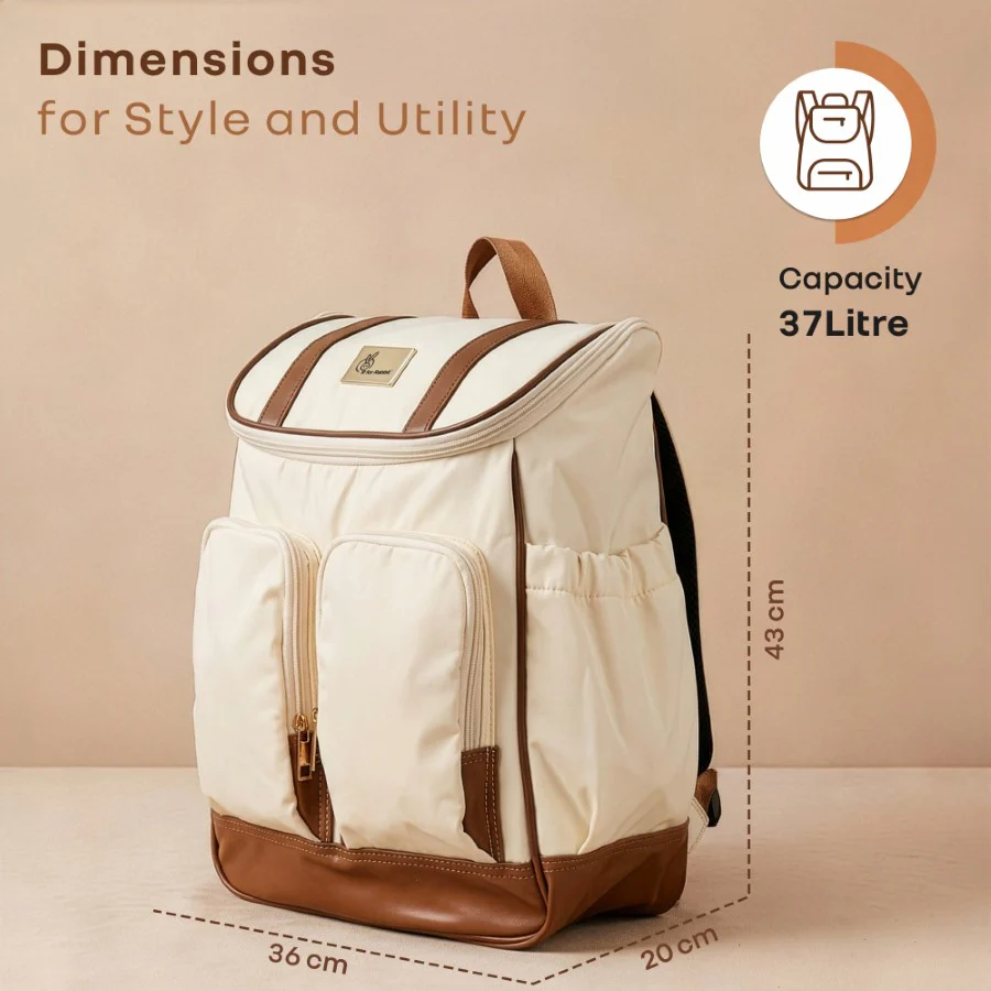 Caramello Bold Hazel Stylish Mom Bag, Vegan Leather, Stroller Hanging Rings - Image 10