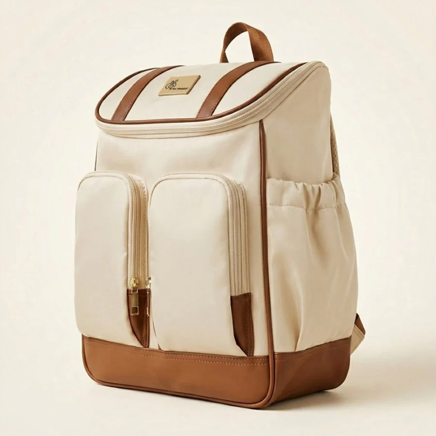 Caramello Bold Hazel Stylish Mom Bag, Vegan Leather, Stroller Hanging Rings - Image 2