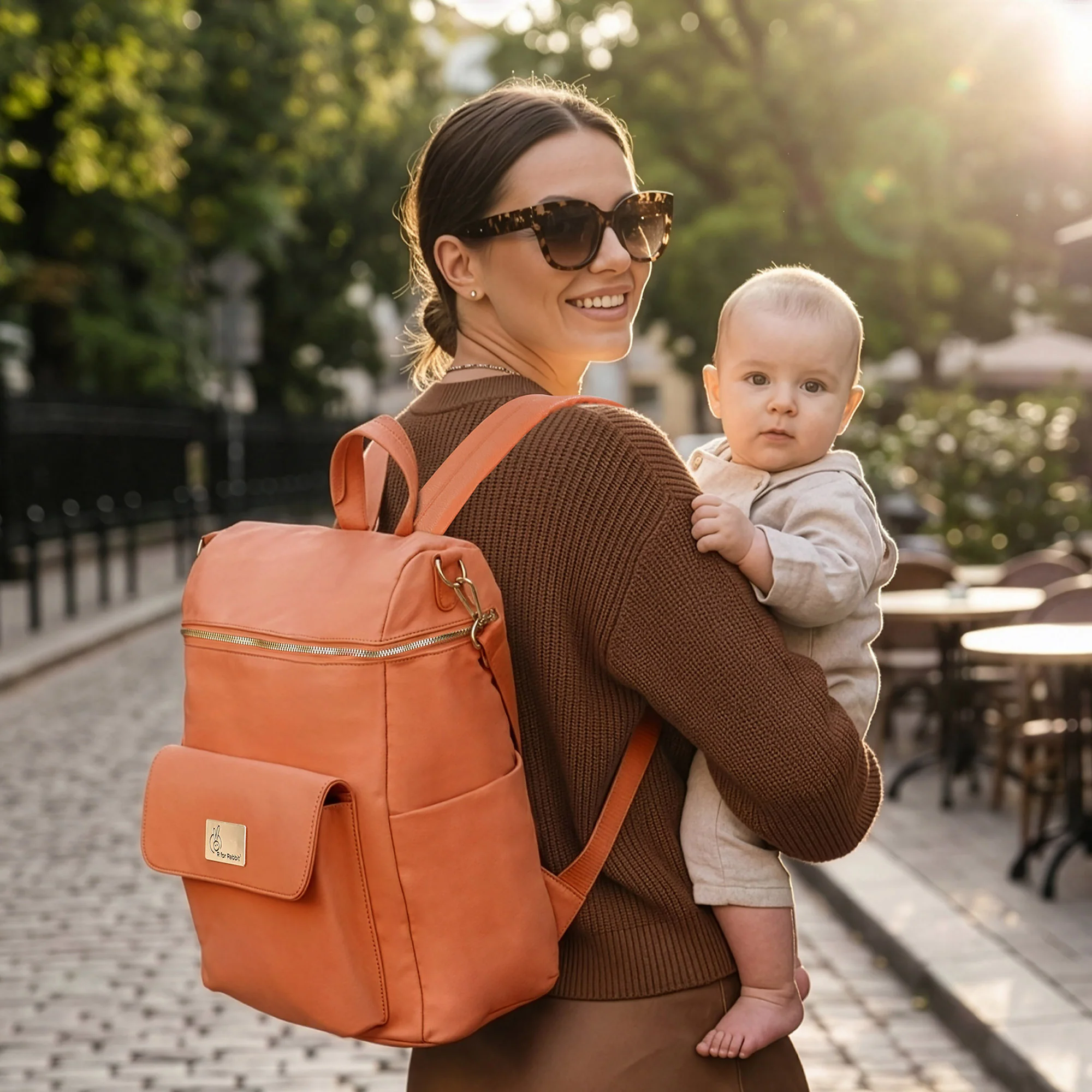 Caramello Bold Ivy Diaper Bag for Moms, Dual Carry Sling, Insulated Bottle Pockets With Premium Vegan Leather