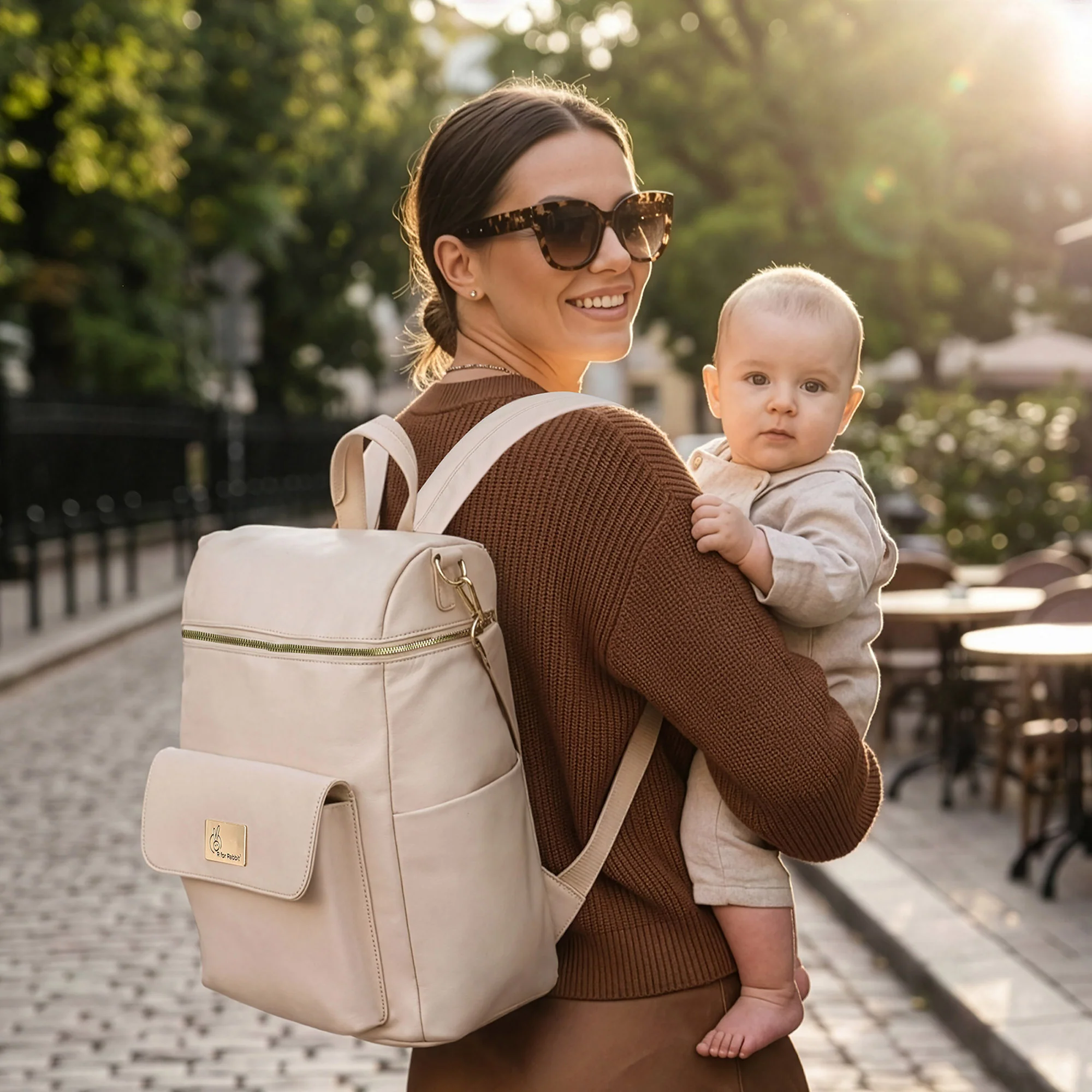 Caramello Bold Ivy Diaper Bag for Moms, Dual Carry Sling, Insulated Bottle Pockets With Premium Vegan Leather - Image 11