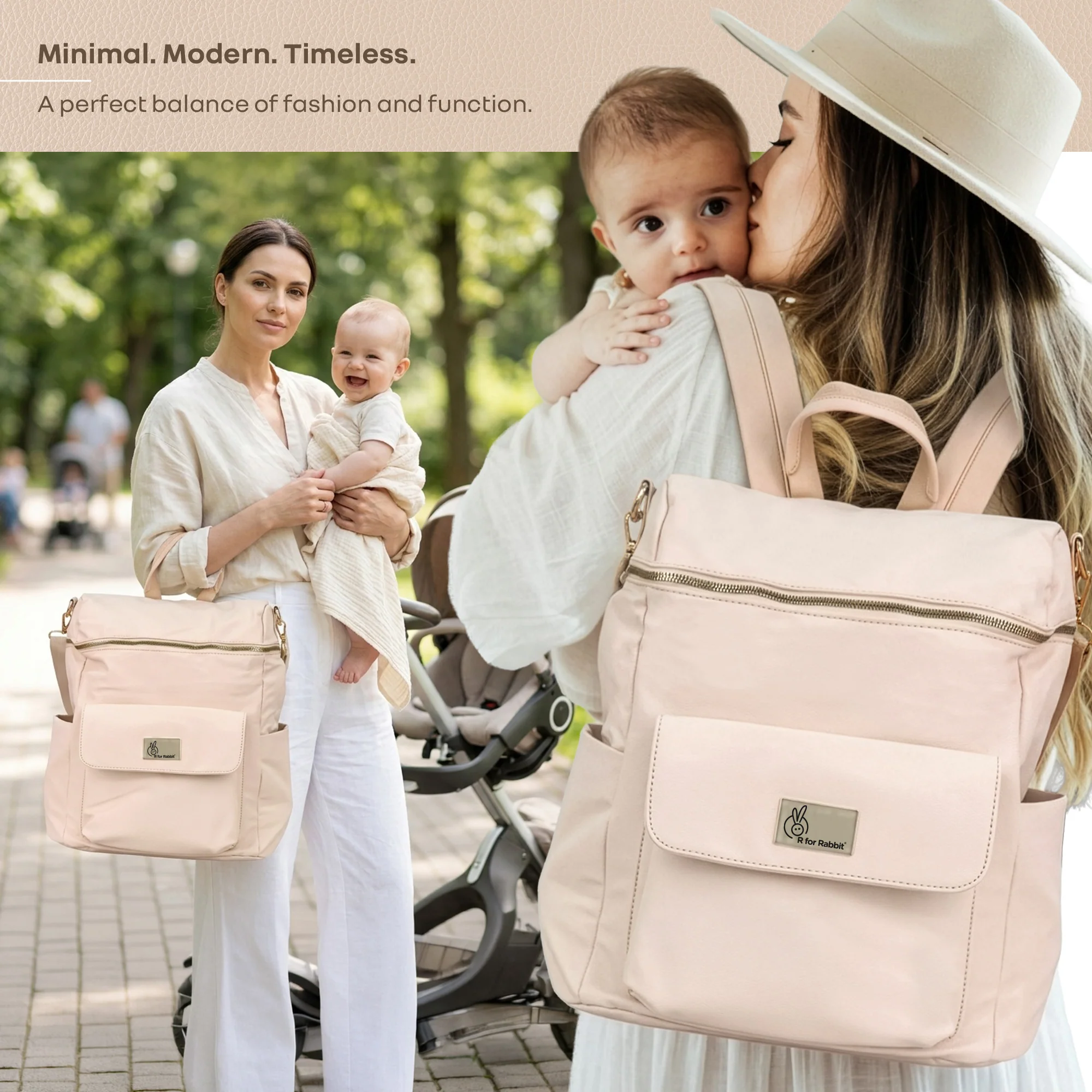 Caramello Bold Ivy Diaper Bag for Moms, Dual Carry Sling, Insulated Bottle Pockets With Premium Vegan Leather - Image 18