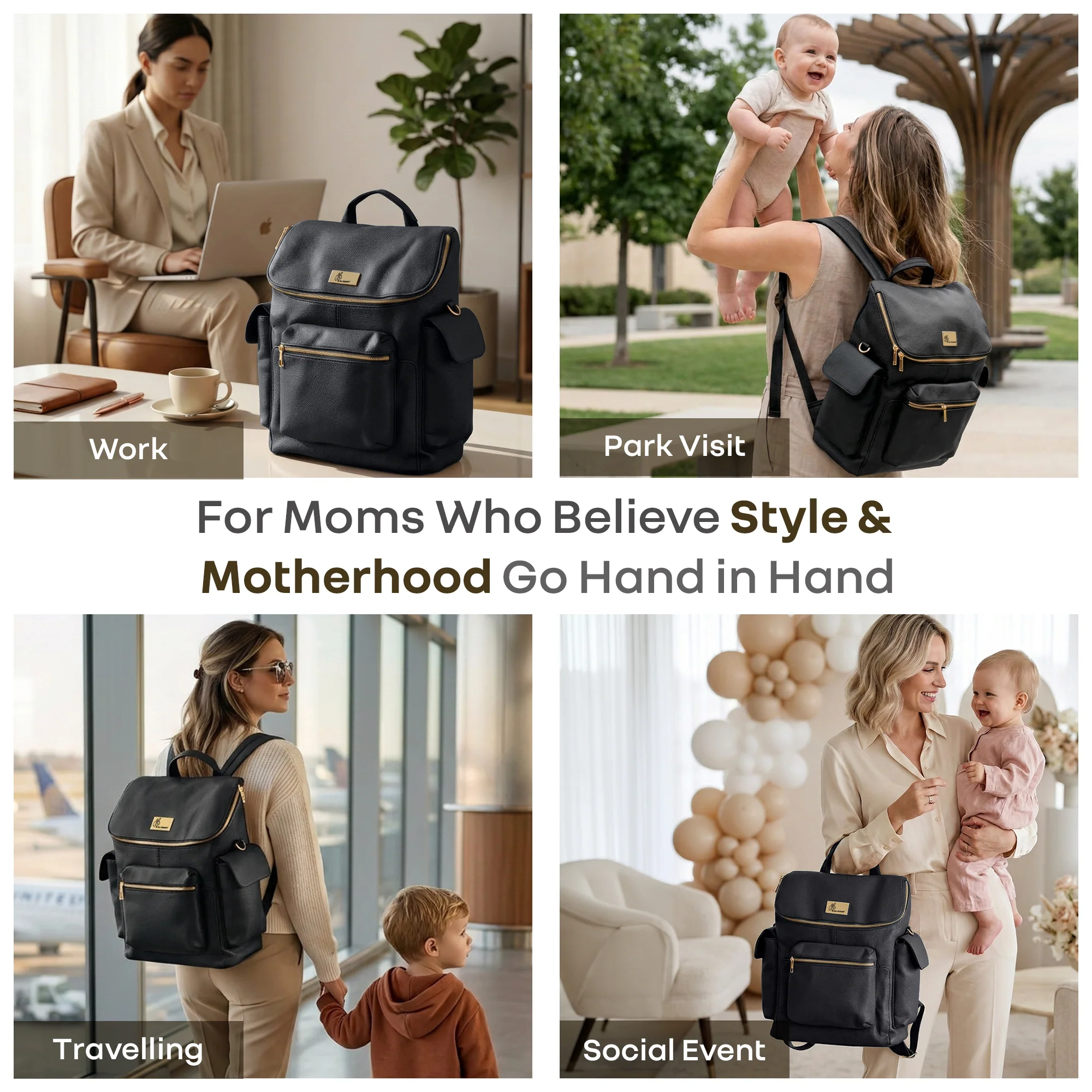 Caramello Bold Neo Diaper Bag, Matte Finish Vegan Leather, 39L Spacious Multi-Compartment Bag - Image 10