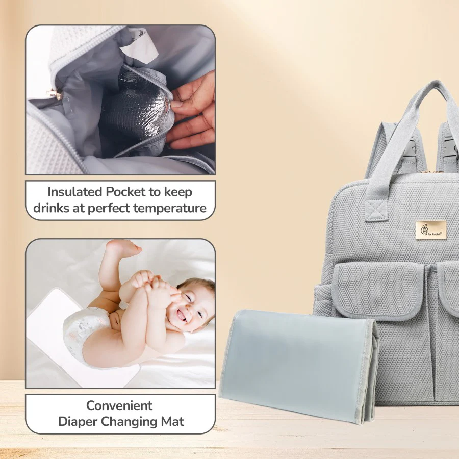 Caramello Breezy Premium Material Diaper Bag For New Moms - Image 14