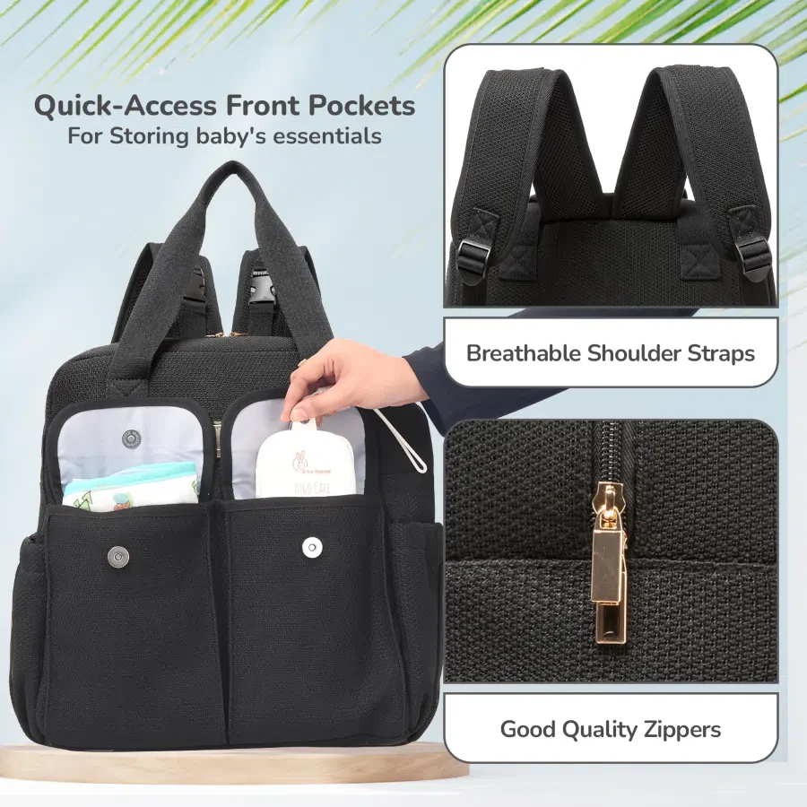 Caramello Breezy Diaper Bag With Personalized Name Tag - Image 5