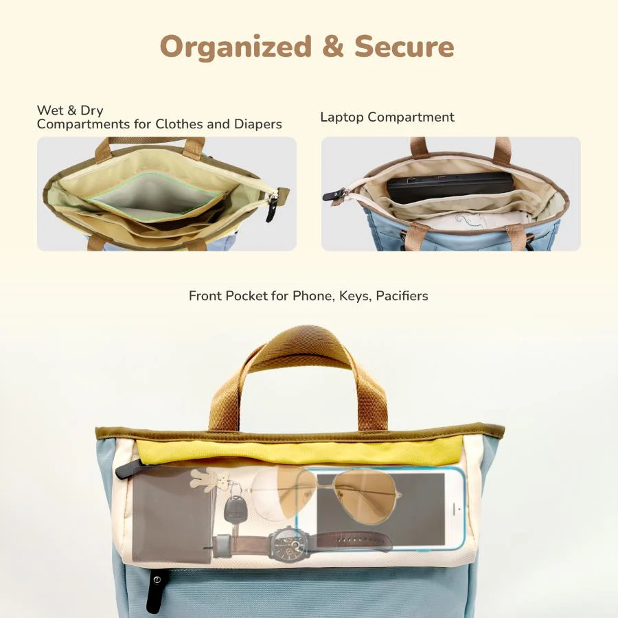 Caramello Daisy 2-in-1 Multipurpose Diaper Bag for Parents - Image 14