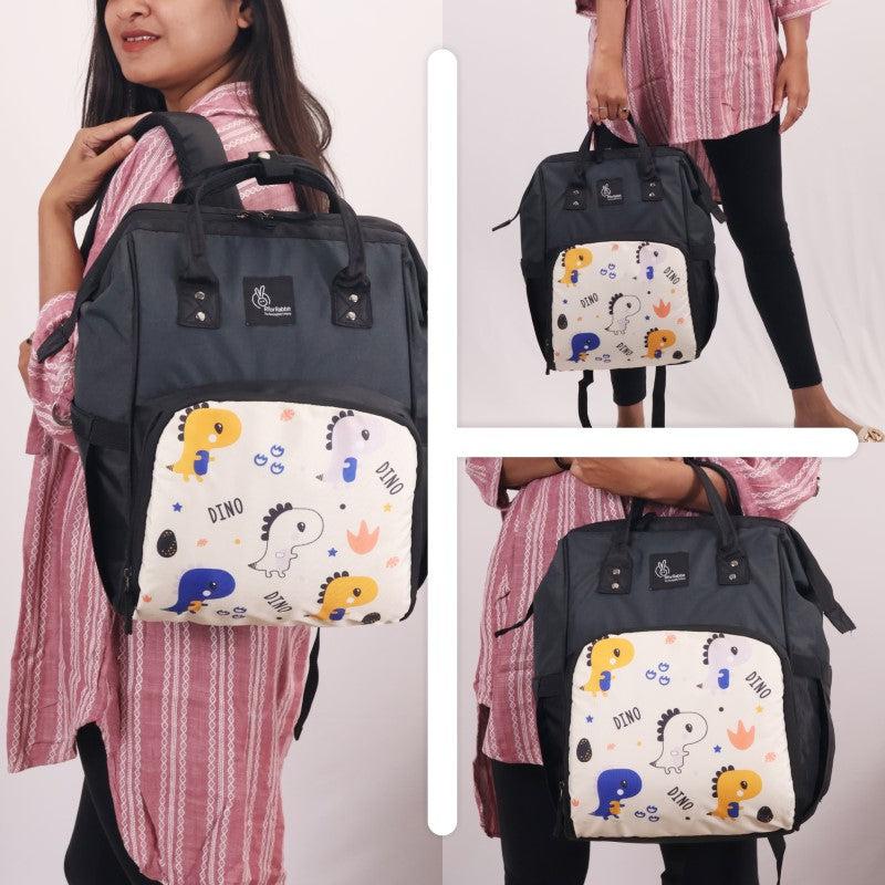 Caramello Dino Diaper Bag For Mother With Personalized Name Tag - Image 15