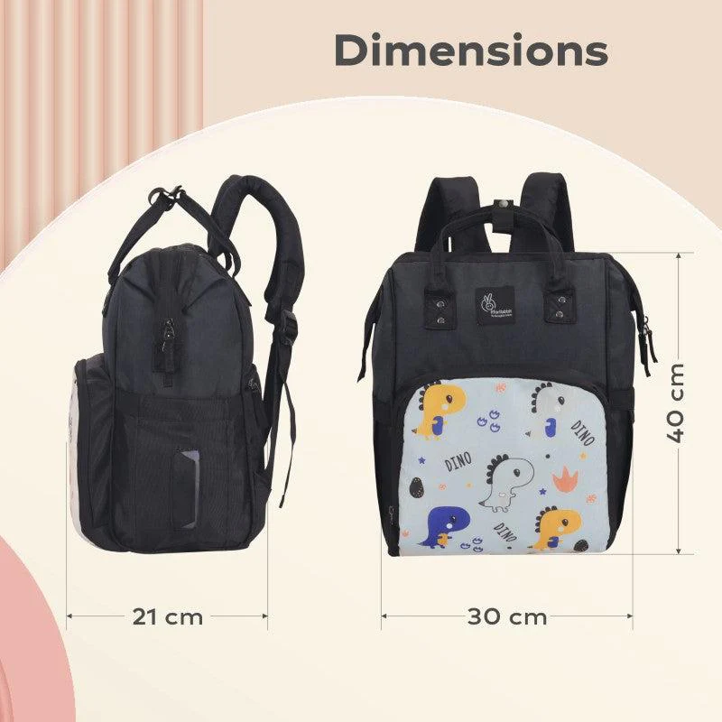 Caramello Dino Diaper Bag For Mother With Personalized Name Tag - Image 5