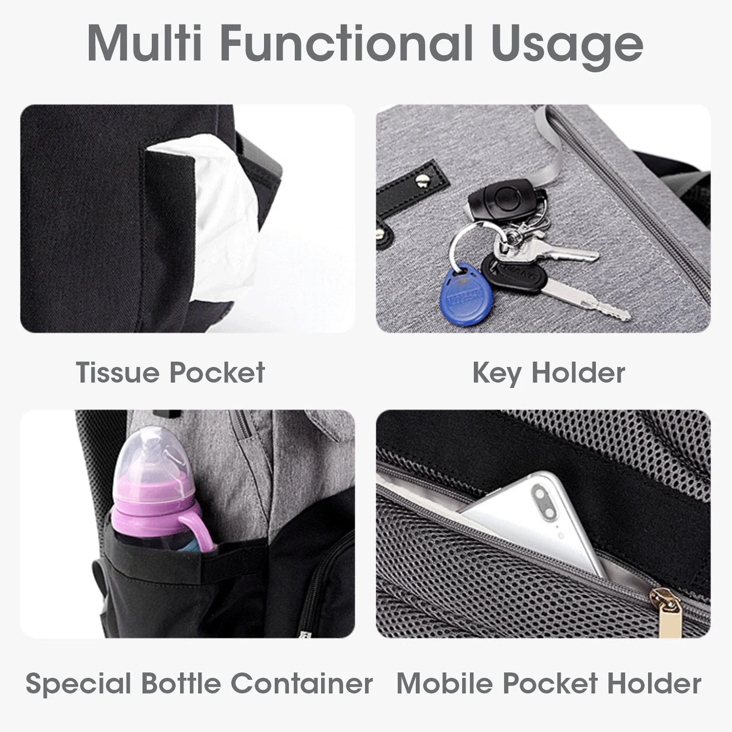 Caramello Smart Diaper Bags For Mother With High-Quality Water-Resistant Material - Image 17