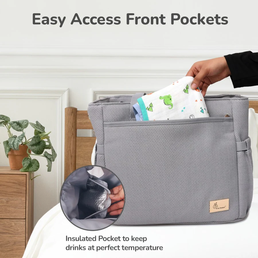 Caramello Tote Multi Purpose Diaper Bag With Spacious Storage - Image 14