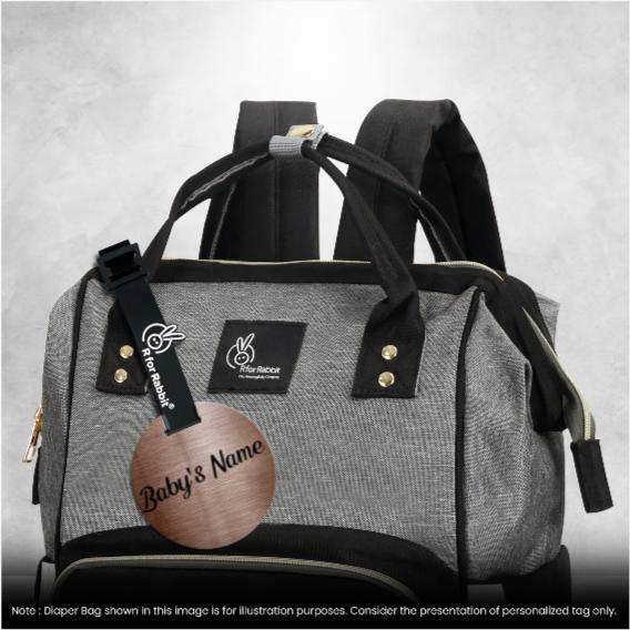 Caramello Tote Diaper Bag With Personalized Name Tag - Image 3