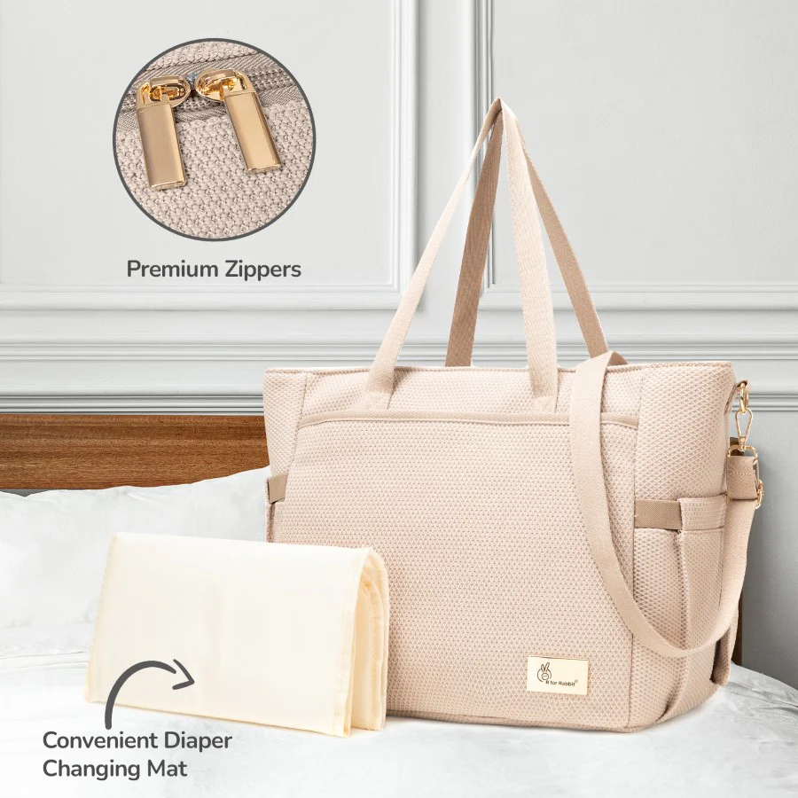 Caramello Tote Multi Purpose Diaper Bag With Spacious Storage - Image 4
