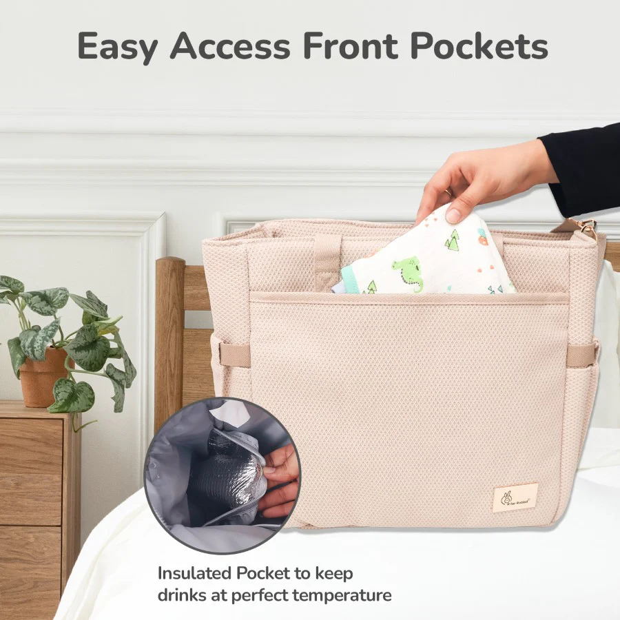 Caramello Tote Multi Purpose Diaper Bag With Spacious Storage - Image 6