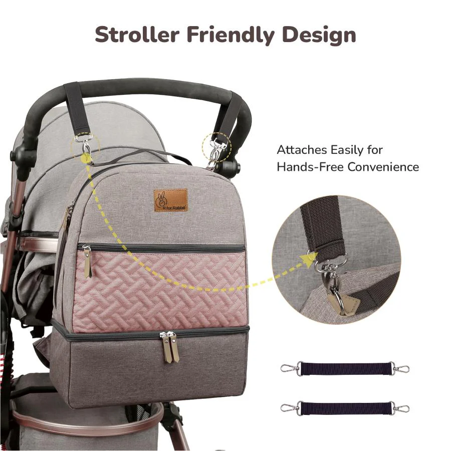 Caramello Truffle – Large Capacity Diaper Bag with Stroller Attachment - Image 15