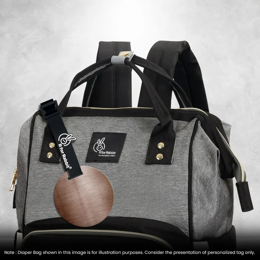 Caramello Truffle Diaper Bag For Moms With Personalized Name Tag - Image 2