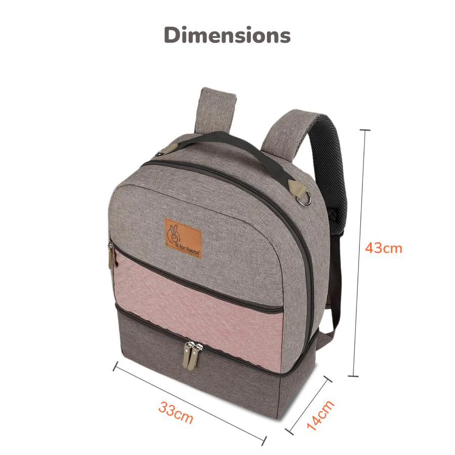 Caramello Truffle – Large Capacity Diaper Bag with Stroller Attachment - Image 17