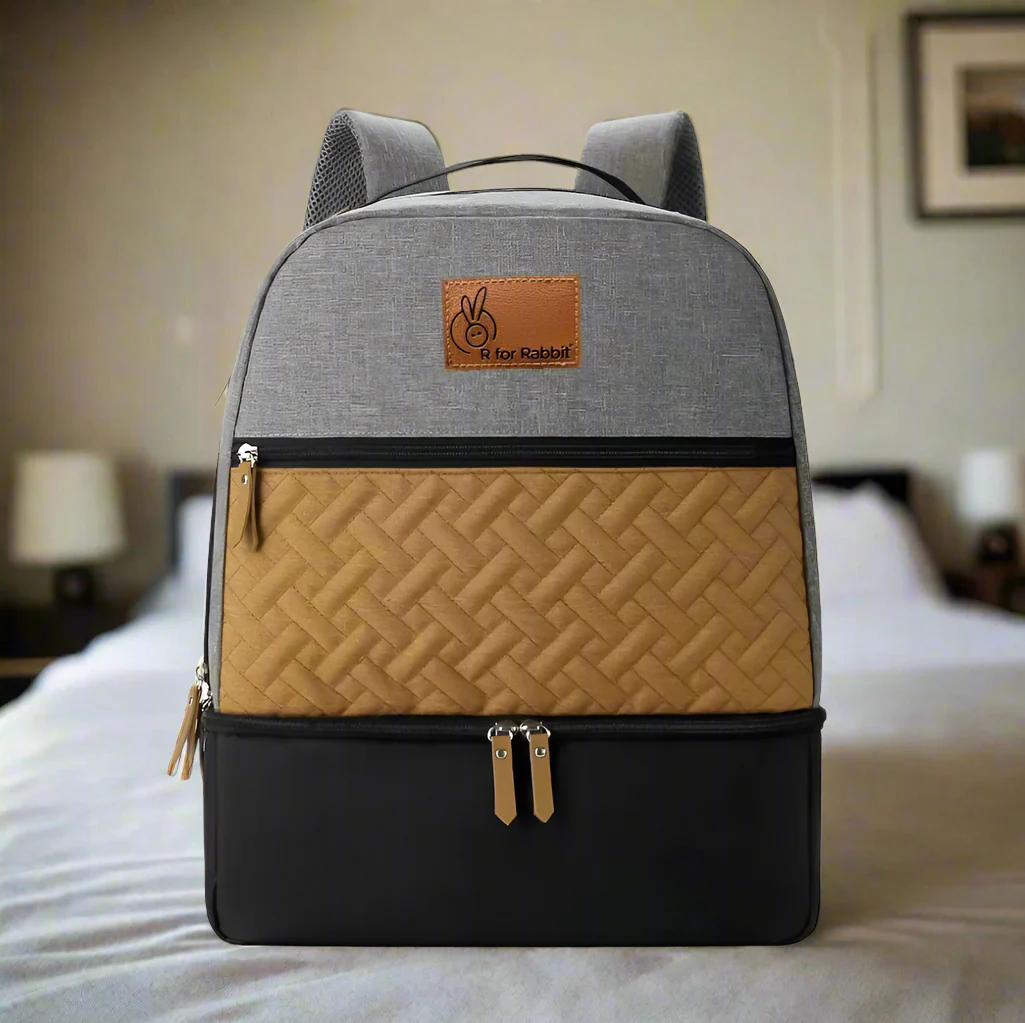 Caramello Truffle – Large Capacity Diaper Bag with Stroller Attachment - Image 11