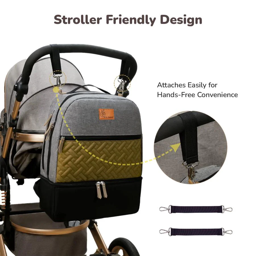 Caramello Truffle – Large Capacity Diaper Bag with Stroller Attachment - Image 6