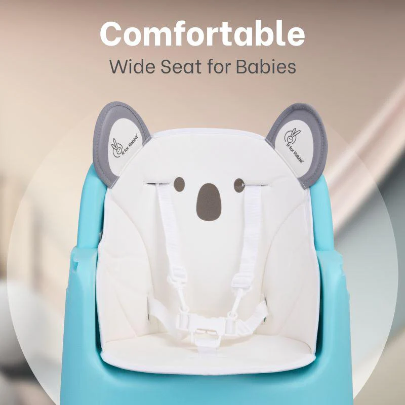 4 in 1 Cherry Berry Grand High Chair - Convertible, Removable Tray, Non Slippery-Anti Tipping, Booster Seat, Study Table & Chair Convertible - Teddy Green - Image 5