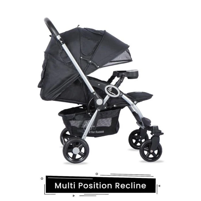 Chocolate Ride Travel System Kids Stroller Easy To Fold, Reversible Handle, Easy Attachment Of Infant Car Seat - Black Grey - Image 6
