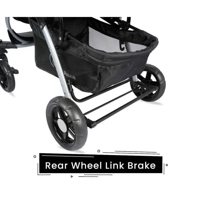 Chocolate Ride Travel System Kids Stroller Easy To Fold, Reversible Handle, Easy Attachment Of Infant Car Seat - Black Grey - Image 8