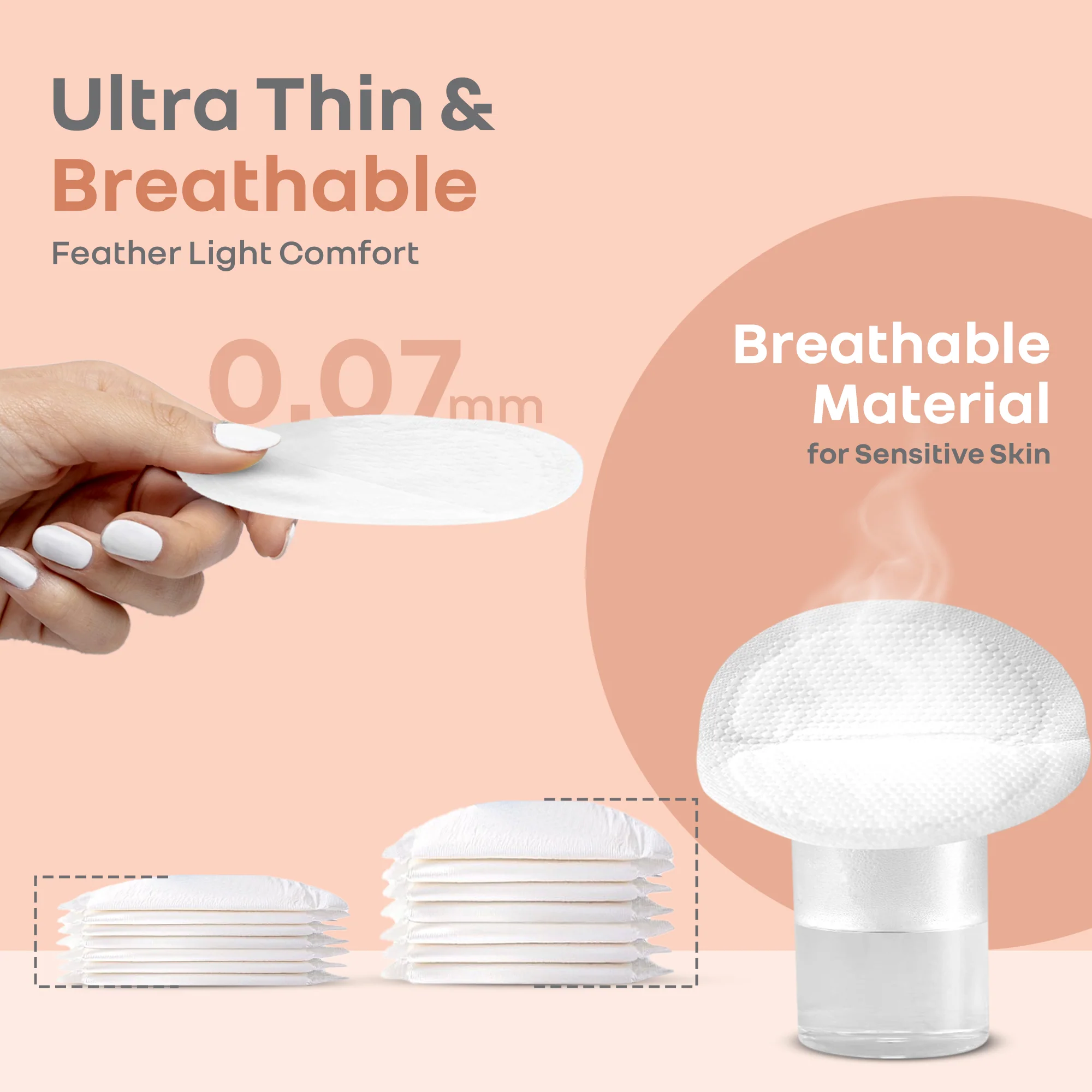 Comfy Shield Breast Pads for Moms - 24-Hour Day & Night Leak Protection - Image 3