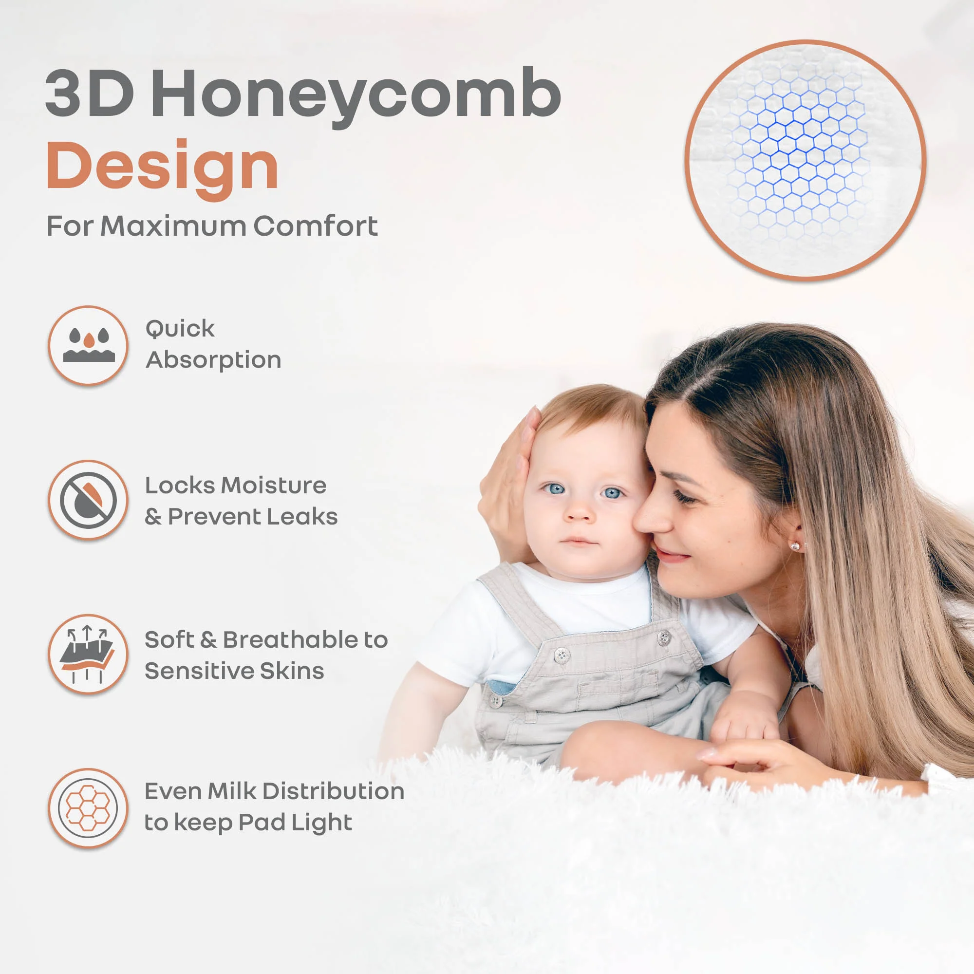 Comfy Shield Breast Pads for Moms - 24-Hour Day & Night Leak Protection - Image 4
